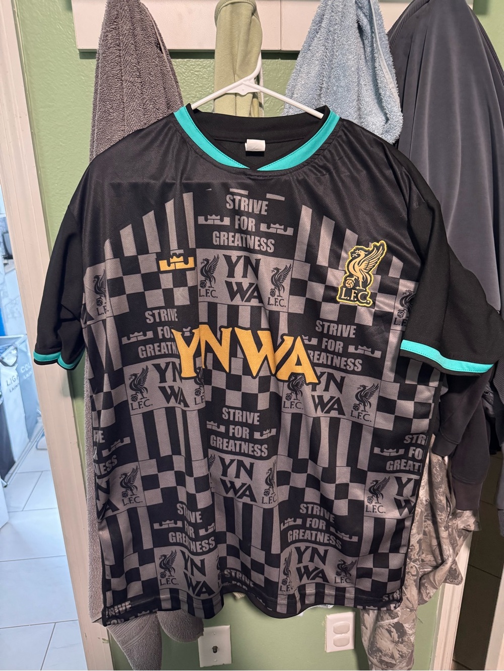 Liverpool FC YNWA Black & Teal Soccer Jersey